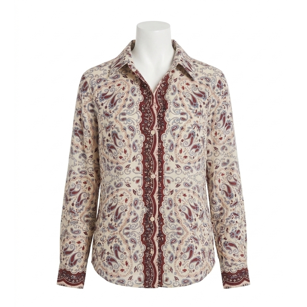 NEW CARA CARA relaxed shirt in paisley scarf ivory